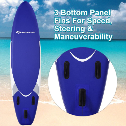 11 Feet Adjustable Inflatable Stand up Paddle SUP Surfboard with Bag - Image 3