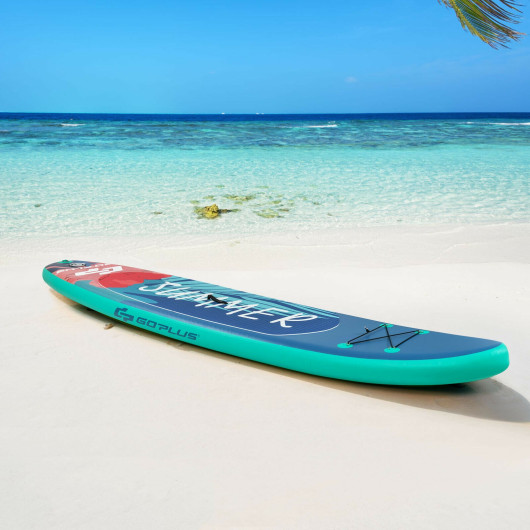 10 Feet Inflatable Stand Up Paddle Board with Backpack Leash Aluminum Paddle-L - Image 4