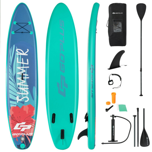 10 Feet Inflatable Stand Up Paddle Board with Backpack Leash Aluminum Paddle-L - Image 5