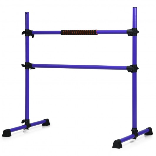4 Feet Portable Ballet Barre with Adjustable Height-Purple - Image 4