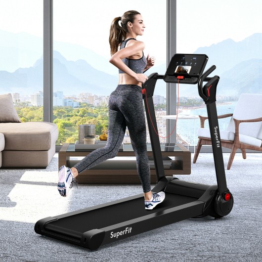 2.25 HP Electric Motorized Folding Running Treadmill Machine with LED Display-Black - Image 2