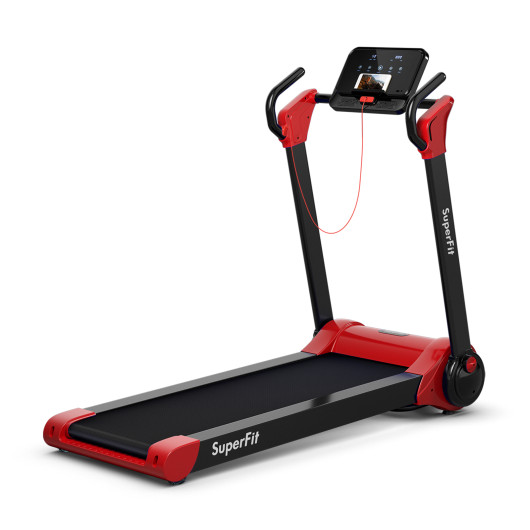 2.25 HP Electric Motorized Folding Running Treadmill Machine with LED Display-Red - Image 6