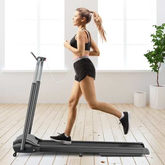 Compact Folding Treadmill with Touch Screen APP Control-Black - Image 3