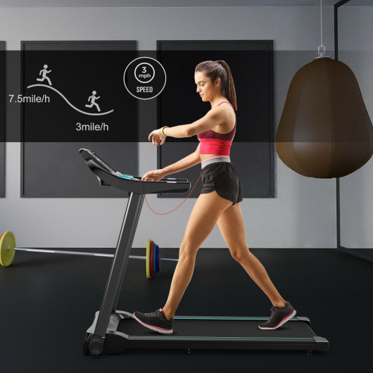 2.25HP Electric Running Machine Treadmill with Speaker and APP Control-Blue - Image 6