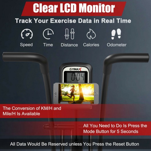 Upright Air Bike with Unlimited Resistance-Black - Image 5