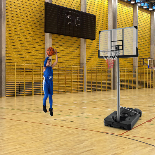 Basketball Hoop with 5.4-6.6FT Adjustable Height and 50" Backboard-Black - Image 4
