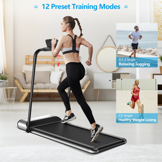 Ultra-thin Electric Folding Motorized Treadmill with LCD Monitor Low Noise - Image 5