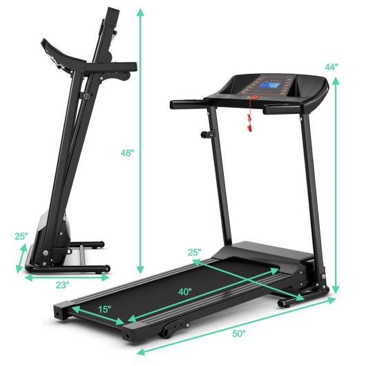 1.0 HP Foldable Treadmill Electric Support Mobile Power - Image 2
