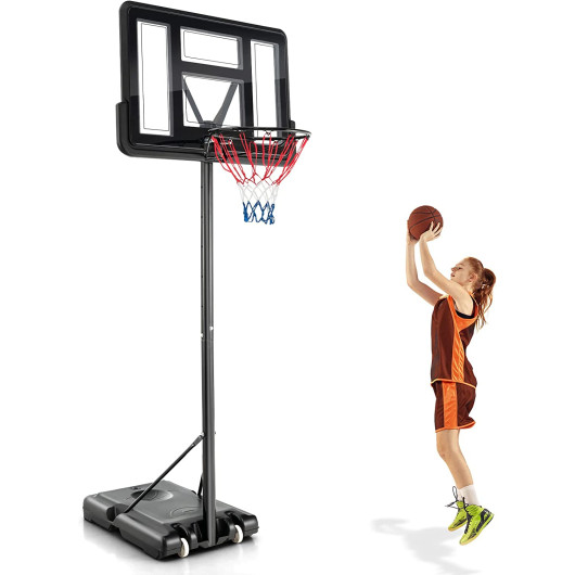 4.25-10 Feet Adjustable Basketball Hoop System with 44 Inch Backboard - Image 2