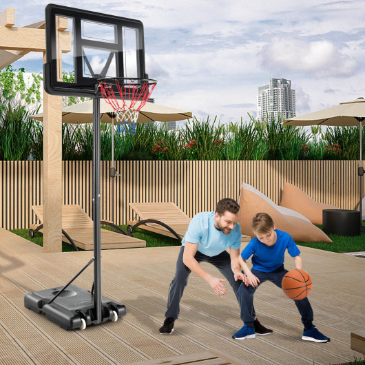 4.25-10 Feet Adjustable Basketball Hoop System with 44 Inch Backboard - Image 4