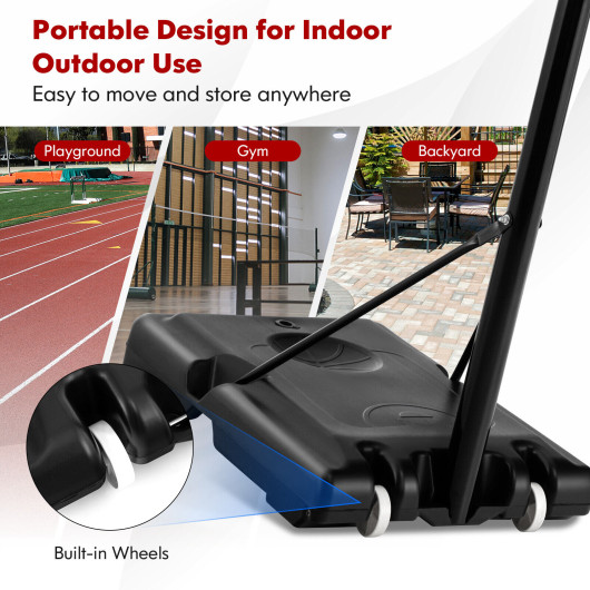 4.25-10 Feet Adjustable Basketball Hoop System with 44 Inch Backboard - Image 5