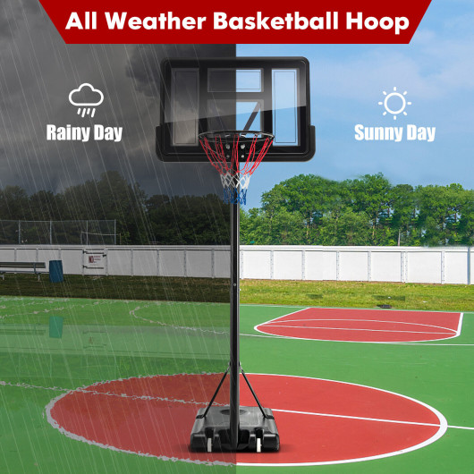 4.25-10 Feet Adjustable Basketball Hoop System with 44 Inch Backboard - Image 6