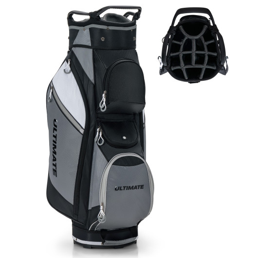 14-Way Golf Cart Stand Bag with Waterproof Rain Hood - Image 2