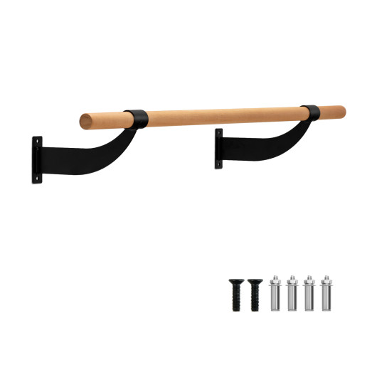 4 Feet Wall-Mounted Ballet Barre for Yoga-Black - Image 3