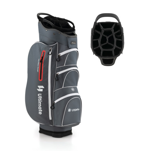 9.5 Inch Lightweight Golf Cart Bag with 15 Way Top Dividers-Red - Image 3