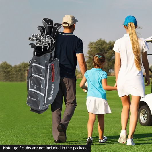 9.5 Inch Lightweight Golf Cart Bag with 15 Way Top Dividers-Red - Image 2