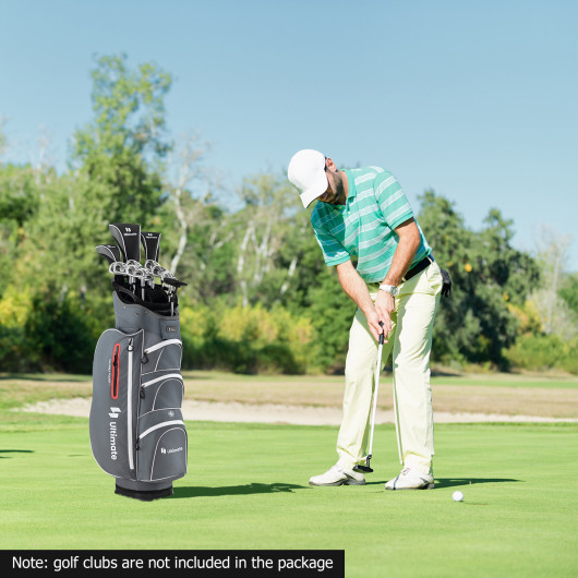 9.5 Inch Lightweight Golf Cart Bag with 15 Way Top Dividers-Red - Image 4
