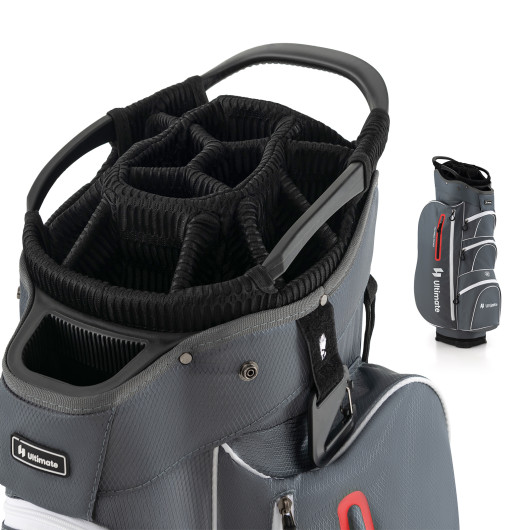 9.5 Inch Lightweight Golf Cart Bag with 15 Way Top Dividers-Red - Image 5