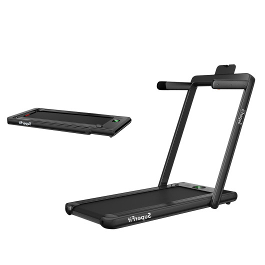 2.25HP 2 in 1 Folding Treadmill with APP Speaker Remote Control-Black - Image 4