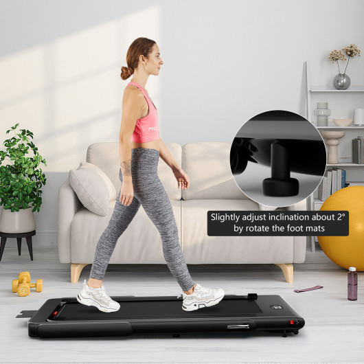 2.25HP 2 in 1 Folding Treadmill with APP Speaker Remote Control-Black - Image 6