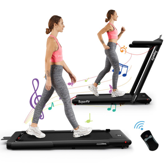 2.25HP 2 in 1 Folding Treadmill with APP Speaker Remote Control-Black - Image 2
