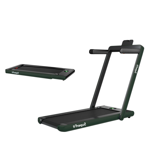 2.25HP 2 in 1 Folding Treadmill with APP Speaker Remote Control-Green - Image 2