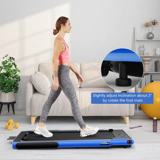 2.25HP 2 in 1 Folding Treadmill with APP Speaker Remote Control-Navy - Image 2