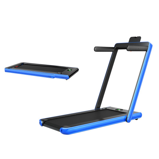2.25HP 2 in 1 Folding Treadmill with APP Speaker Remote Control-Navy - Image 5