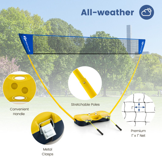 Portable Badminton Set Outdoor Sport Game Set with 2 Shuttlecocks - Image 2