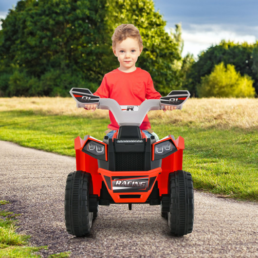 Kids Ride on ATV 4 Wheeler Quad Toy Car with Direction Control-Red - Image 4