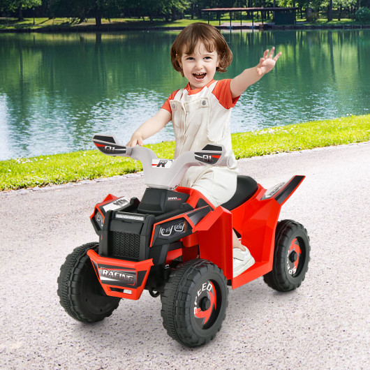 Kids Ride on ATV 4 Wheeler Quad Toy Car with Direction Control-Red - Image 6