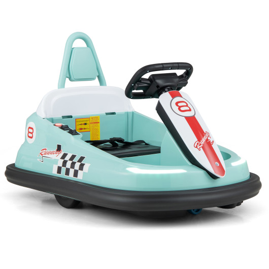6V kids Ride-on Bumper Car with 360 Spinning and Dual Motors-Green - Image 5
