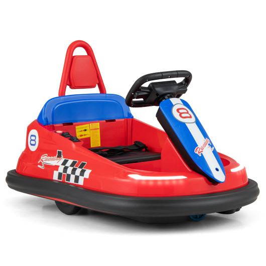 6V kids Ride-on Bumper Car with 360 Spinning and Dual Motors-Red