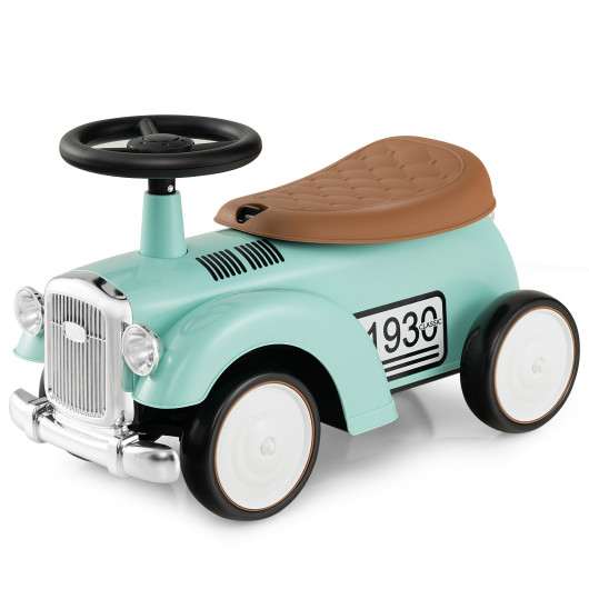 Kids Sit to Stand Vehicle with Working Steering Wheel and Under Seat Storage-Green - Image 2