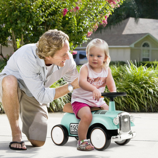 Kids Sit to Stand Vehicle with Working Steering Wheel and Under Seat Storage-Green - Image 3