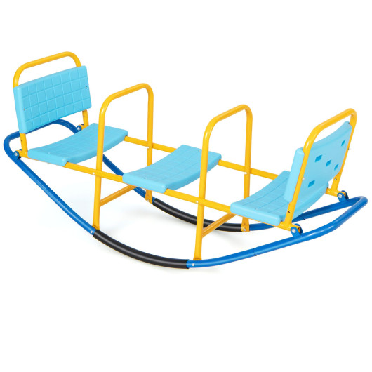 Outdoor Kids Seesaw Swivel Teeter for 3 to 8 Years Old-Blue - Image 2