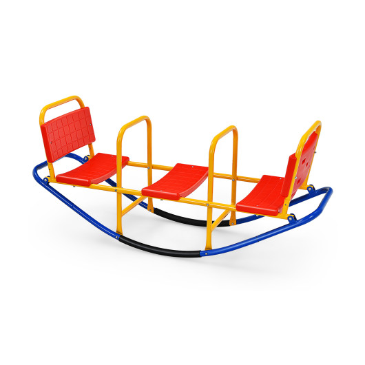 Outdoor Kids Seesaw Swivel Teeter for 3 to 8 Years Old-Red - Image 2