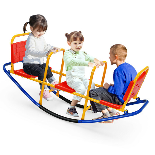 Outdoor Kids Seesaw Swivel Teeter for 3 to 8 Years Old-Red - Image 5