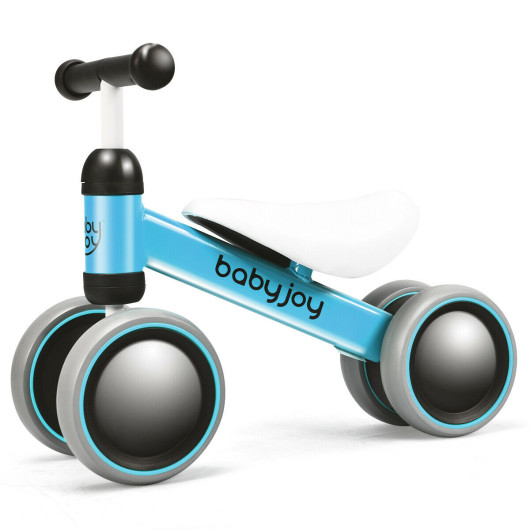 4 Wheels No-Pedal Baby Balance Bike-Blue - Image 5