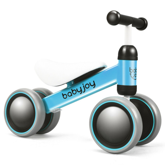 4 Wheels No-Pedal Baby Balance Bike-Blue - Image 4