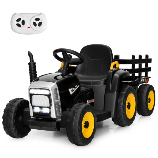 12V Ride on Tractor with 3-Gear-Shift Ground Loader for Kids 3+ Years Old-Black - Image 5