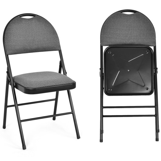 2-4 Pieces Padded Folding Office Chairs with Backrest-Set of 2 - Image 5