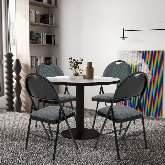 2-4 Pieces Padded Folding Office Chairs with Backrest-Set of 2 - Image 6