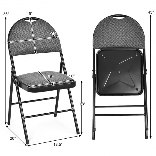 Set of 6 Folding Fabric Upholstered Metal Chairs - Image 5