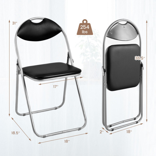2-4-6 Pieces Portable Folding Dining Chairs Set with Carrying Handles-Set of 2 - Image 5
