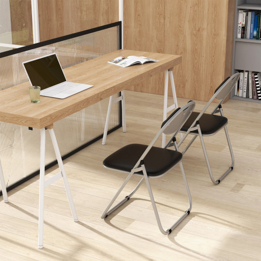 2-4-6 Pieces Portable Folding Dining Chairs Set with Carrying Handles-Set of 2 - Image 6