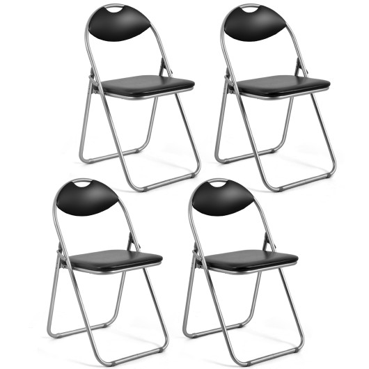 2-4-6 Pieces Portable Folding Dining Chairs Set with Carrying Handles-Set of 4