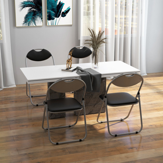 2-4-6 Pieces Portable Folding Dining Chairs Set with Carrying Handles-Set of 4 - Image 4