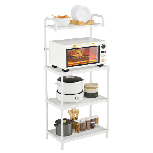 4-Tier Kitchen Storage Baker Microwave Oven Rack Shelves-White - Image 3