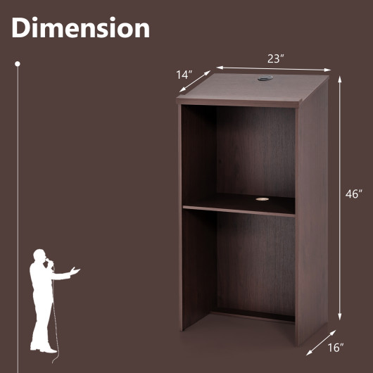 Wooden Floor Standing Podium Speaking Lectern - Image 4